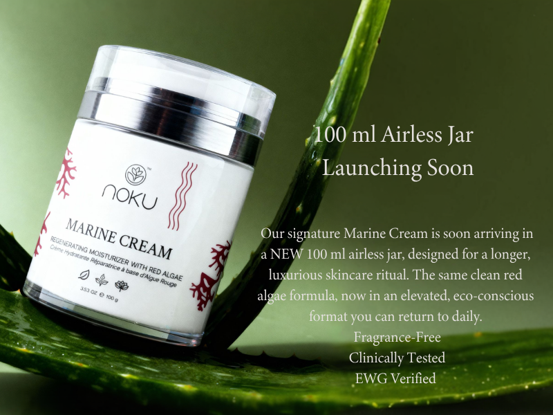 Marine Cream | Bigger 100ml Airless Jar – Ultra-Hydrating Anti-Aging Moisturizer with Red Algae, Vegan Collagen & Argireline Peptides – Vegan, Cruelty-Free, Award-Winning Formula