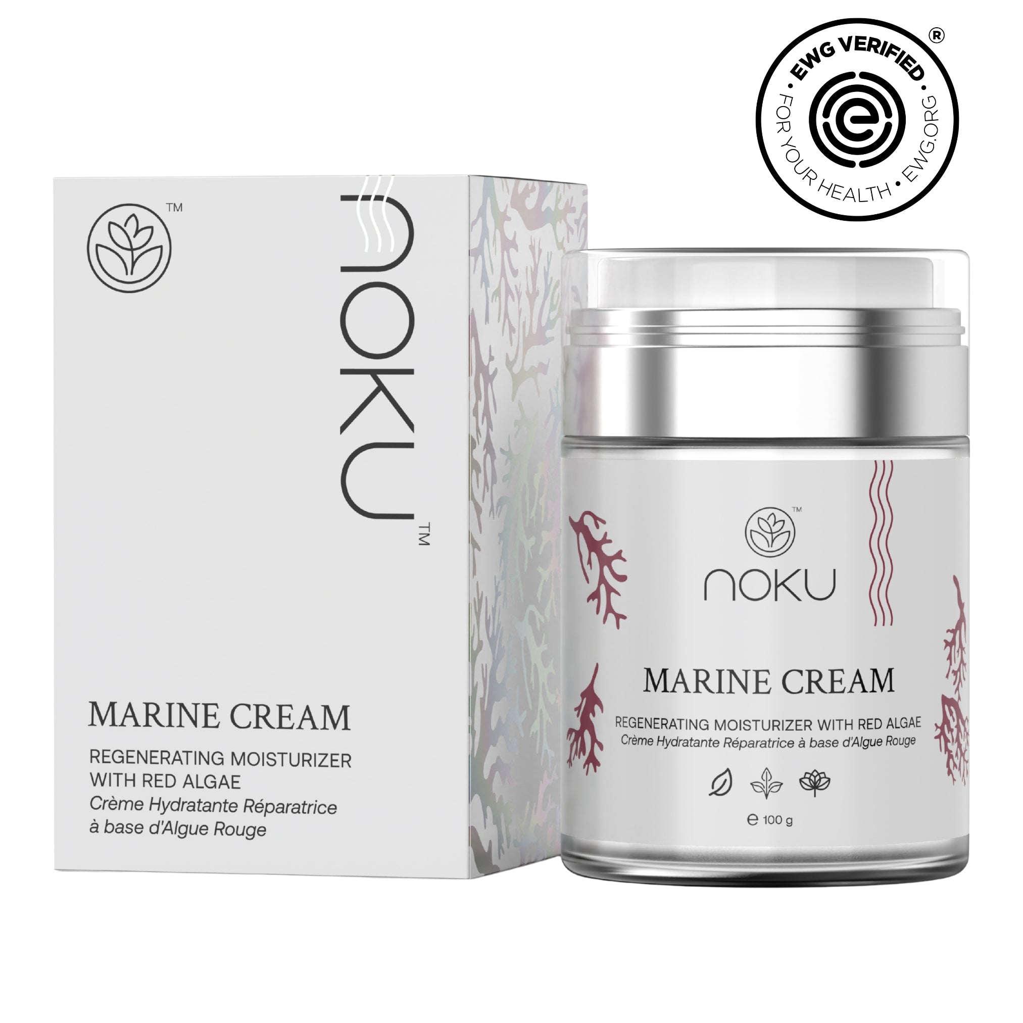 Marine Cream | Bigger 100ml Airless Jar – Ultra-Hydrating Anti-Aging Moisturizer with Red Algae, Vegan Collagen & Argireline Peptides – Vegan, Cruelty-Free, Award-Winning Formula