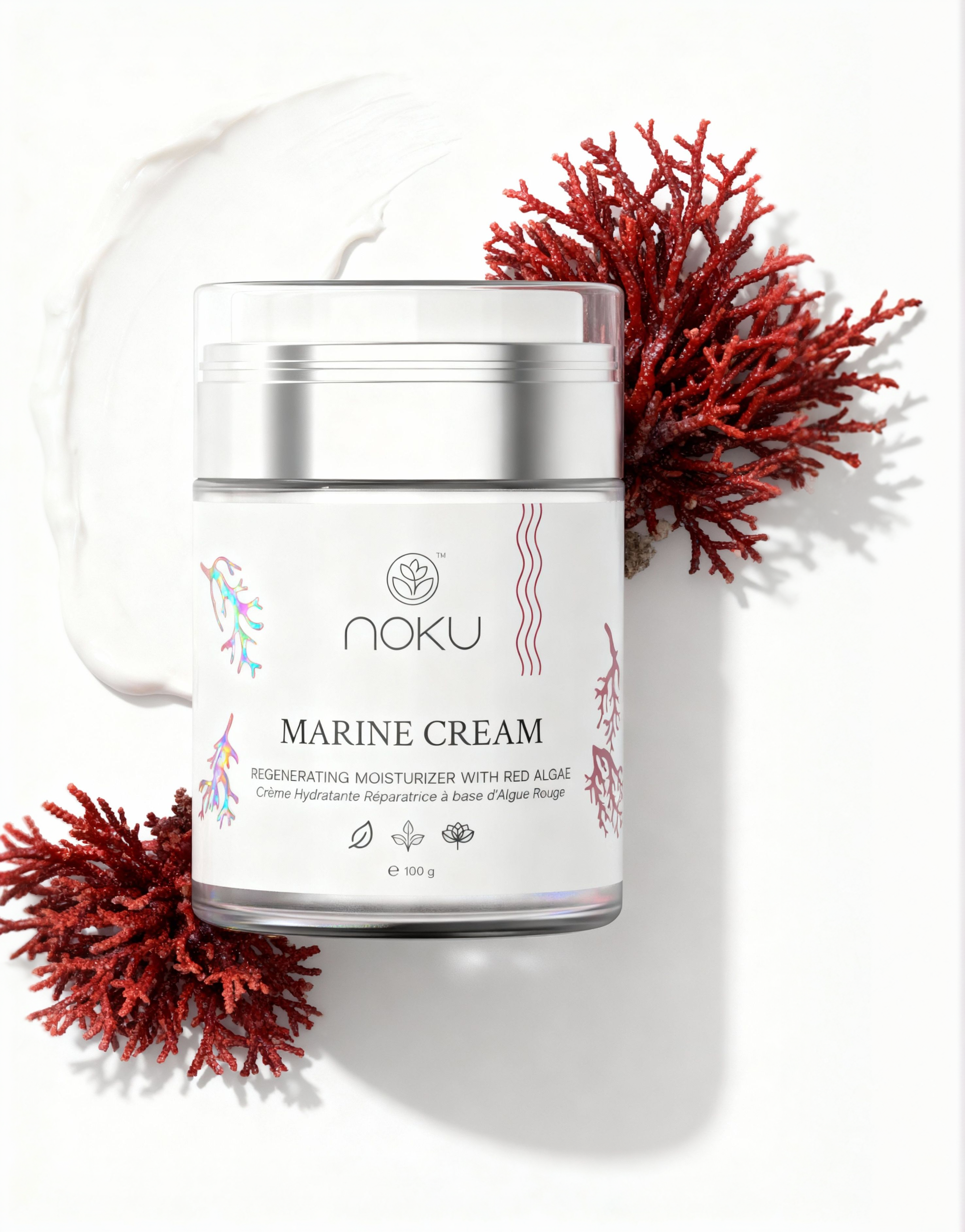 Marine Cream | Bigger 100ml Airless Jar – Ultra-Hydrating Anti-Aging Moisturizer with Red Algae, Vegan Collagen &amp; Argireline Peptides  – Vegan, Cruelty-Free, Award-Winning Formula